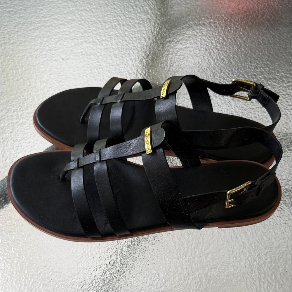 Cole Haan Black Leather Sandals - Picture 3 of 3